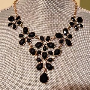 Chit Chat black and gold statement necklace